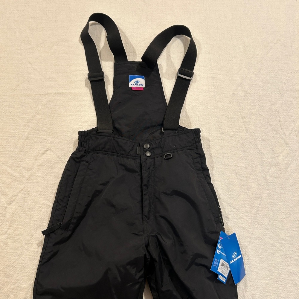 Slalom Womens Insulated Ski Bib Pant Black Water Resistant Snow Pants XS NWT